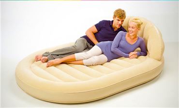 Матрас овальный с изголовьем Royal Round Air Bed, 239*178*69см 67397