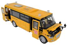 Автобус металл 671D школьный (6шт.в уп.) (2 …
