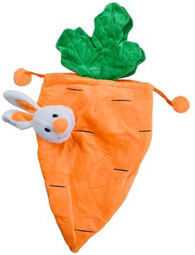 МИ Мешок под подарки морковка с зайцем 32см. 091-1057 (210шт.в кор.)