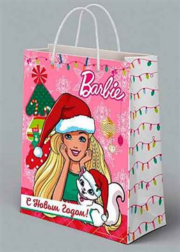 Пакет подарочный Весёлый праздник Barbie.С Новым Годом! 33*46*20см. CLRBG-BRBNY-03