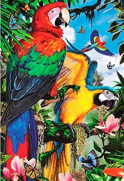 Алмазная мозаика Тропические попугаи 30*40см.с подр.,с част. заполнением ASH006