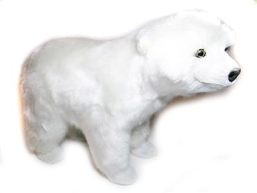 Сувенир из натурального меха медведь белый А907 (150шт в кор)