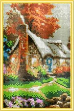 Алмазная мозаика Дом в лесу 22*32см.с подр.,с полным заполнением AC22027