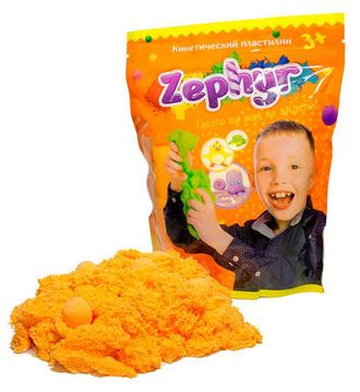 Кинетический пластилин Zephyr оранжевый 0,3 кг (Дой-пак)
