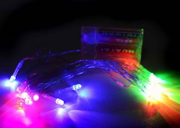 Электрогирлянда микролампы цвет 20л на батарейках 19-2-808 (200)