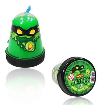 Игрушка ТМ Slime Ninja светится в темноте Зелёный 130г. S130-18