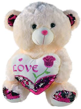 МИ Медведь розовый с сердцем 50см. 22-2-268 (60)