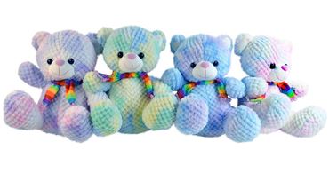 МИ Медведь разноцветный с шарфом 4цвета 30см. 23-2-112 (150)