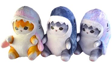 МИ Кошка в одежде акулы 3цвета 50см. 24-2-21 (75)