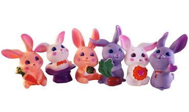 Набор резиновых игрушек HY926-11 Зайцы 6шт. (240)