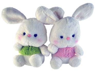 МИ Заяц белый роз щеки 2цвета 23см. 25-1-381 (120)