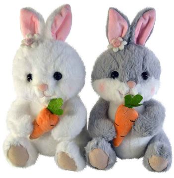 МИ Заяц с морковкой 2цвета 22см. 25-1-537 (120)