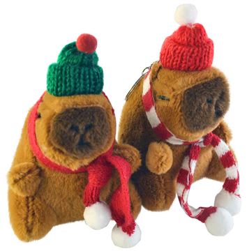 МИ Капибара в шапке и шарфе (брелок) 10см. 25-1-351 (360)