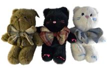 МИ Кот с бантом 3цвета 28см. 25-1-526 (80)