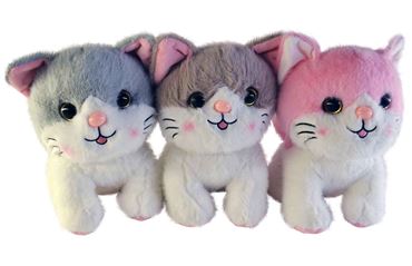 МИ Кошка сидит розовые ушки 3цвета 23см. 25-1-379 (120)