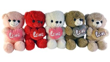МИ Медведь с сердцем 5цветов 30см. 25-1-539 (240)
