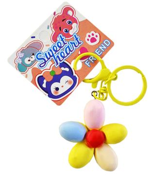 Брелок 25-1-488-11 пласт односторонний с ручкой Цветок (194)