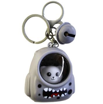 Брелок 25-1-490-3 пласт с колокольчиком светящийся Котёнок (150)