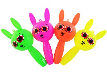 Зайчик резин свет (пищалка) 3цвета 25-1-19-2 (12шт.в уп.) (360)