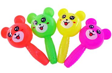 Мышка резин свет 25-1-19-1 (пищалка) 4цвета (12шт.в уп.) (360)