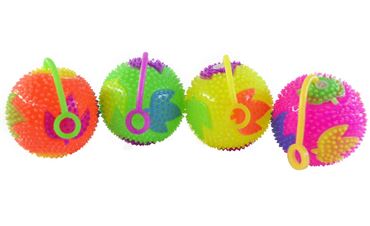 Мяч на резинке свет лист 6,5см. 25-1-16-8 (24шт.в уп.) (576)