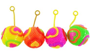 Мяч на резинке свет сердце 6,5см. 25-1-16-6 (24шт.в уп.) (576)