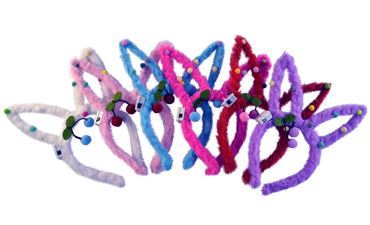 Ободок Уши зайца свет 6цветов 25-1-430 (12шт.в уп.) (600)