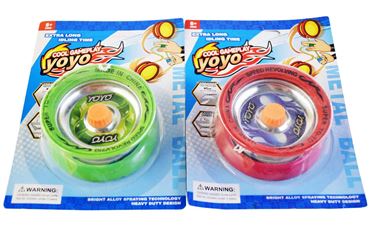 Йо-Йо 2401-2 металл на блистере 3цвета (360)