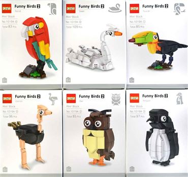 Конструктор 1019A DS птицы 6видов (6шт.в уп.) (216)