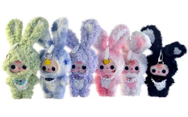 Кукла WSS3 в одежде зайца 6цветов (подвеска) (240)