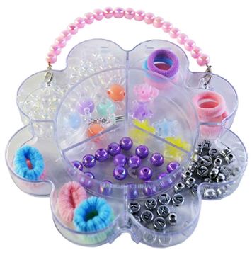 Набор бус и резинок для волос Z-75A в боксе (12шт.в уп.) (288)
