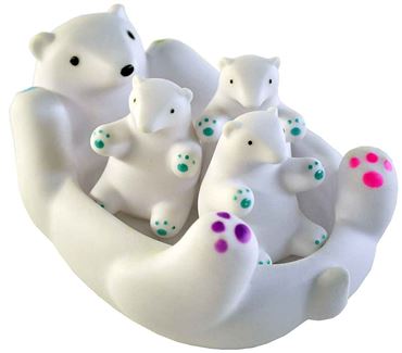 Набор резиновых игрушек AY014E белый мишка 4шт. (96)